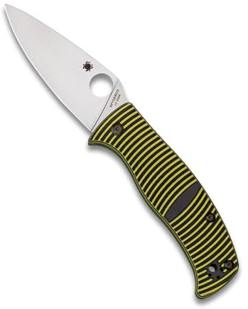 Spyderco Caribbean Leaf PE glad, schwarz | Blatt, 21,69 cm Gesamtlänge, 9,4 cm LC200N Stahlklinge, G-10 Griff, Kompression, vollflächiges Mahlen