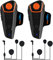 Fodsports BT-S2 Bluetooth Motorrad Intercom Headset Wasserdicht Helm Gegensprechanlage Wireless Sprechanlage mit 1000m, GPS, FM Radio, MP3 Player (2 Pack with Soft Cable)