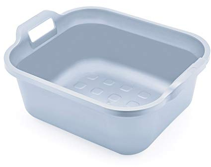 Addis 518355 Eco Made from 100 percent Recycled Plastic Washing up Bowl with twin handle, 9.5 litre, Light Grey