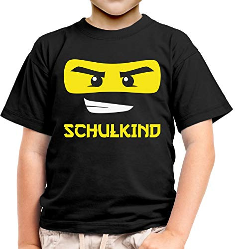 Schulkind T-Shirt für Jungen - Einschulung T-Shirt 2024 - Perfektes Abschiedsgeschenk aus dem Kindergarten - Outfit für den ersten Schultag 128 Schwarz