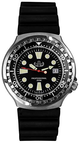 Herren Taucheruhr Neopren schwarz Armbanduhr | EOD Senior | Pro 500 m