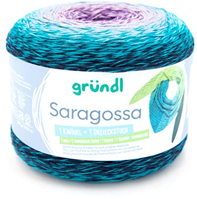Gründl Wolle Saragossa (weiches Farbverlaufsgarn aus 50% Baumwolle und 50% Polyacryl, 250 g / 1000 m, Nadelstärke: 3 mm – 4 mm, 1 x 250 g),Winterzauber color ca. 1000 m