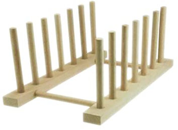 Vsorce4u 1 x 6 Plates Beech Wood Wooden Long Rack - Plates Cups Dish Stand Display Stand Holder Drainer Rack