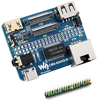 Nano Base Board (B) for Raspberry Pi Compute Module 4, Same Size as CM4, with Standard CM4 Socket, Raspberry Pi 40PIN GPIO, Gigabit Ethernet, USB2.0, DSI, CSI, HDMI, 3.5mm Audio Jack etc.