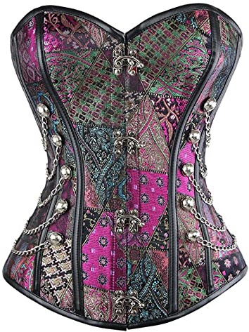 Corsetto da Donna - Donne Corsetto Steampunk Lingerie Sexy Corsage Corsetti Viola E Bustier Dimagrante Acciaio Corpetto Disossato Gotico Corsetto, Stile A, L