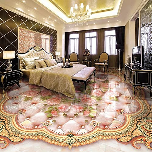 GIOBEL Papel Pintado Mural tapicería Rosa mármol decoración del hogar 3D baldosa del Suelo Pegatina Dormitorio baño PVC Autoadhesivo Pintura