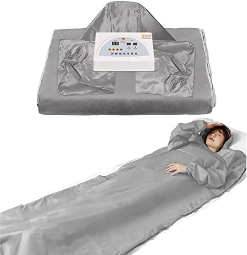 Sauna Blanket Detox Far Infrared, Low EMF Portable Sauna for Relax and Detox Your Body and Mind, Body Shaper Detox Therapy Anti Aging Beauty Machine, Silver