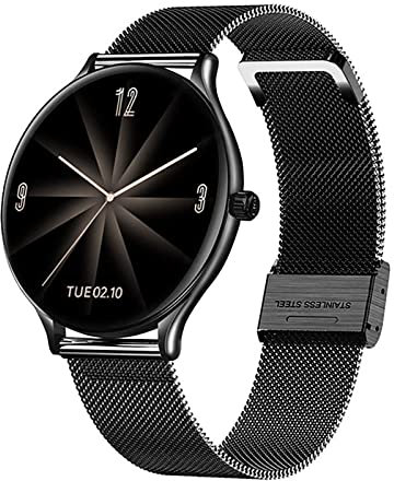 QESTO GHL Qw13 Montre intelligente pour femme avec moniteur de pression artérielle et de fréquence cardiaque pour homme et femme - Traqueur d'activité GPS - Podomètre - Pour Android iOS, A (C)