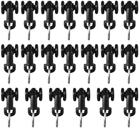 Hoeflife Ceiling Curtain Track Pulleys, 20PCS, Curtain Track Ceiling Mount, Room Divider Curtain Rod or Wall with Rolling Hooks, Ceiling Shower Curtain Tracks Perfect for Privacy in Open Rooms