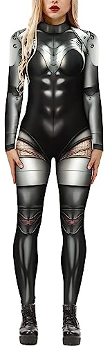 Seaur Halloweenkostym dam robot cosplay catsuit overall ben dräkt karneval S