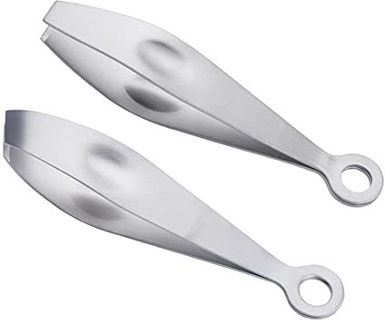 Lot de 2 pinces à épiler plates et inclinées en acier inoxydable pour arêtes de poisson et cheveux de viande