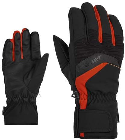 Ziener Herren Skihandschuhe Gabino Glove Ski Alpine, Farbe:Schwarz, Artikel:-12421 Black New red, Größe:9.5
