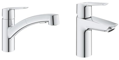 GROHE QUICKFIX Start - Einhand-Spültischbatterie (für die Einlochmontage & QUICKFIX Start - Einhand- Waschtischarmatur (wassersparend