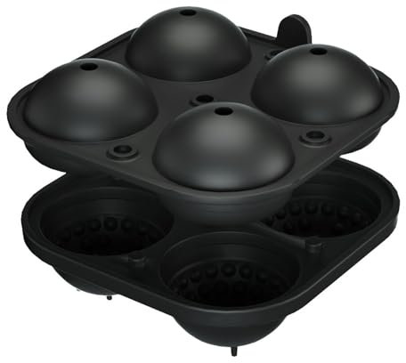 Tray, Large Golf Silicone Set, 4 Golf Moulds, Reusable Trays, Silicone Golf Ball, Tray, Round with Lid, Mould for Cocktails, Whisky, Water
