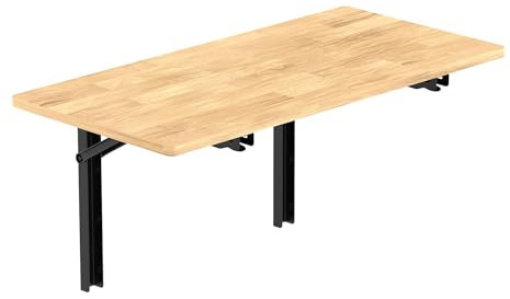 TORACK Heavy Duty Wall Mounted Folding Workbench, Space-Saving Collapsible Wall Table/Desk for Garage Workshop, Holds Up to 550 lbs(Board Size: 47.25 x 22.75 in)