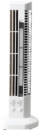 Mini ventilador de torre, mini ventilador sin aspas en forma de torre, ventilador de escritorio conveniente for el hogar con recarga USB, 2 velocidades, súper silencioso, con lámpara LED, for dormitor