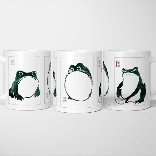 A Bit of Banter Unimpressed Frog Mug. Japanese Art, Grumpy Frogs Cup