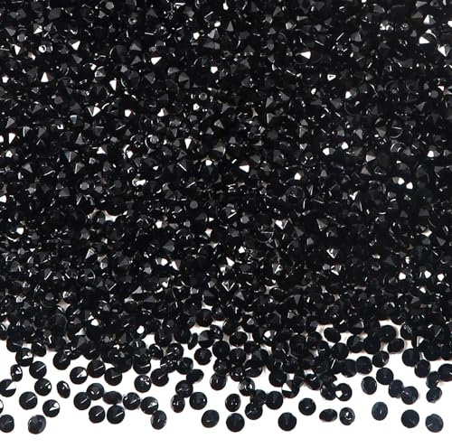 TOAOB 5000 Stück 3 mm Schwarz Acryl Kristalle Diamanten Tischstreuer Konfetti Klare Strasssteine für Tischdekoration Hochzeit Braut Dekoration Vasenperlen
