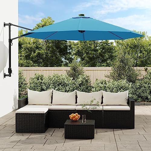 Xichuzi Wand-Sonnenschirm, Sonnenschirm Balkon, Balkon Zubehör, Balkonschirm, Balkon Gadgets, Außen-Sonnenschirm, Parasol De Jardin, Meerblau 290 cm