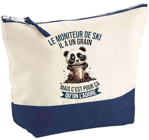 Pochette d'un Le Moniteur d'auto-école Panda Grain | Idée Cadeau pour Collègue Travail Retraite Trousse Grand Format Maquillage Toilette