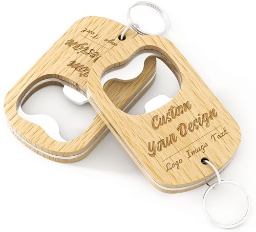 15 llaveros de madera personalizados para abrebotellas de cerveza, grabado con láser, cualquier logotipo de texto para bar, familia, recuerdos de boda, cervecería, aniversarios, fiestas, invitados