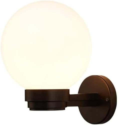 Moderni semplici luci a parete sferiche, e 27 vite acriliche parapshade murale, lampada da parete impermeabile anti-falsa esterna, per portico lampada a parete decorativa per la villa del cortile