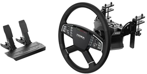 MOZA Racing Trucking Bundle Kit Include R5 Direct Drive WheelBase, TSW Truck Wheel and SR-P Lite Pedals,Table Clamp for the Truck Wheel