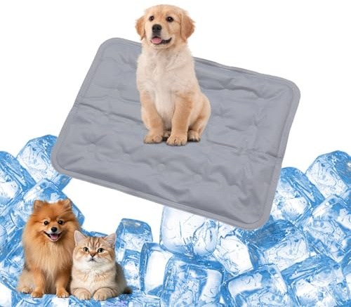 YXHZVON Tapis Rafraichissant en Gel Auto-refroidissant pour Chat & Chien | S 30×40 cm pour Rester au Frais cet Été - Gris