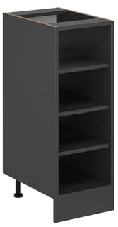 Vicco Küchenregal R-Line, Anthrazit, 30 cm | Offener Stauraum · Ohne Arbeitsplatte · Höhenverstellbare Füße · 3 Einlegeböden · ✓ Alles griffbereit