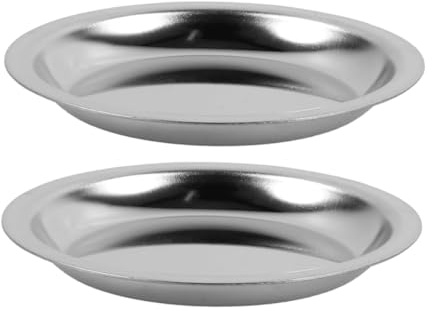 Healifty Stainless Steel Tea Bag Saucer 2 Pcs round Coaster Tray for Home Restaurant Use, Drip-Proof Design Elegant Style