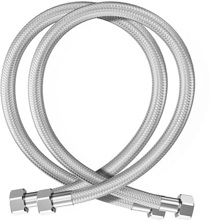 YUANNY 2 Stück Flexschlauch 1/2 Zoll Schlauch Überwurf Beidseitig 100 cm Anschlussschlauch Armatur Verbindungsschlauch Flexibler Schlauch für Wasserhahn Eckventil Waschtisch Küchenarmatur Spülkasten