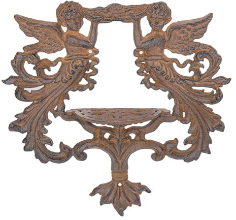 Sungmor Wandregal aus Gusseisen, Vintage-Stil, Engel-Wandhalterung, dekorativer viktorianischer Stil, Heimdekor-Akzent für Wohnzimmer, Eingangsbereich oder Garten, Terrasse