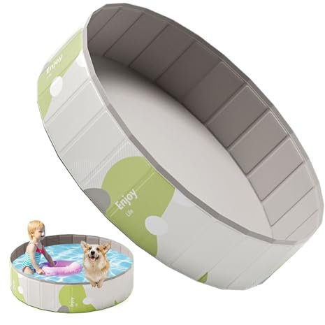 Pet Paddling Pool - Foldable Dog Pool | Foldable Dog Swimming Extra | Upgrade Thickened PP Material Swimming Pools For Large Dogs, Indoor Outdoor Portable, Large Kids Bath With 4pcs