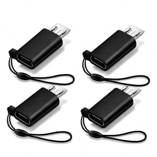 4PCS Adaptateur Type C vers Micro USB Mâle Avec cordon, Pour Recharge Et Synchronisation, Type C Adaptateur M-icro Usb Pour Appareils Compatibles, M-icro Usb Vers Usb C Connexion Stable Et Pratique