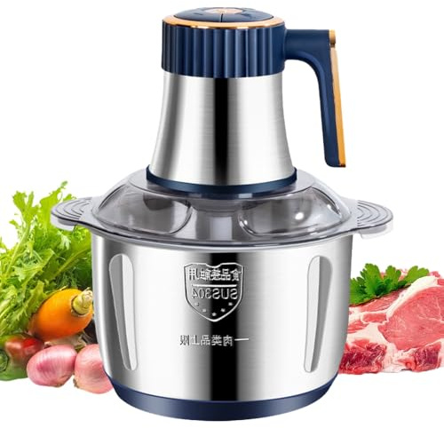 Food Processor, 500W Electric Mini Food Choppe with 5L Stainless Steel Bowl, 6 Durable Blades, BPA Free, Meat Grinder for Meat, Vegetables, Garlic, Nuts, Baby Food