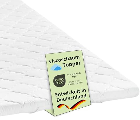 Bodyprotect Matratzentopper 140x200cm, Visco Matratzen/Mattress Topper, Memory Foam Matratzenauflage 140x200 cm, 6cm hoch, Made in EU, Waschbar, Oeko-Tex