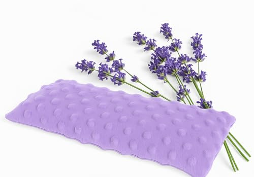 Lookix Lavender Eye Pillow- a Natural Soothing Hot & Cold Aromatherapy Eye Mask for Yoga, Meditation, Relaxation (Lavender)