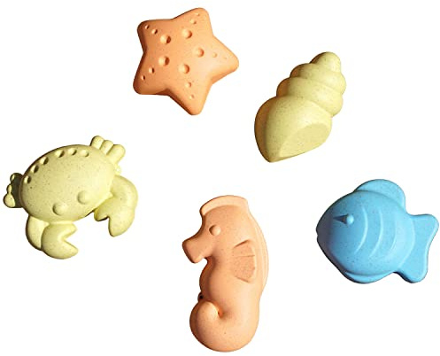 BEST SPORTING Juego de moldes de arena I Varios modelos I 5 piezas: marítimo, fruta, estructuras, vehículos, 8 piezas: dinosaurios I en el arenero, en la playa o en el parque infantil