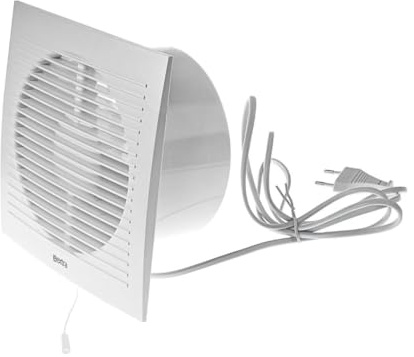 LIRAST Ø 150mm Weiß Badlüfter mit Netzstecker - Lüfter für Effiziente Belüftung im Bad Küche WC