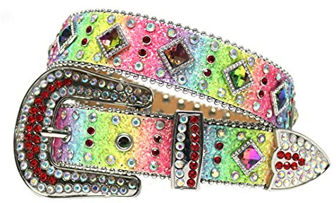 Western-Diamant-Nietengürtel Bling Bling Luxus Strass Gürtel Gurt Cinto De Strass Cowboy Cowgirl Jeans bunt 2 106,7 cm