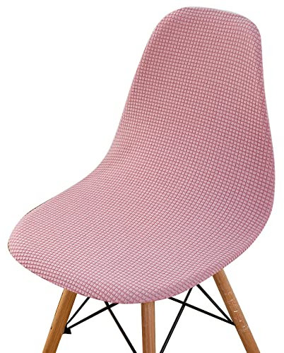 Highdi Fundas para Sillas de Comedor Escandinavo, 1/2/4/6 Piezas Funda Pana Jacquard para Sillas Estilo Nórdico Cubierta Protectora de Sillas Sin Brazos para Cocina Oficina (Rosa,4 Piezas)