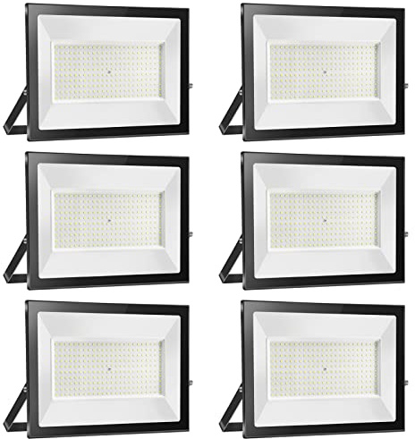 Probapro 200W LED Strahler Außen 3000K Warmweiß 6 Stück | 20000LM Scheinwerfer, IP65 Wasserdicht Fluter, Aussenstrahler Für Hinterhof, Garten, Werkstatt