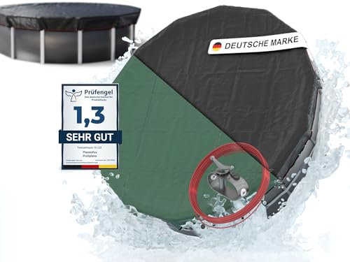Planenfux® Copertura invernale rotonda per piscine Ø 488 cm (460-500cm) | Telo 2-in-1 in PE 200g/m² | Protezione solare UV estate & inverno | Ø560cm Copertura invernale per piscina