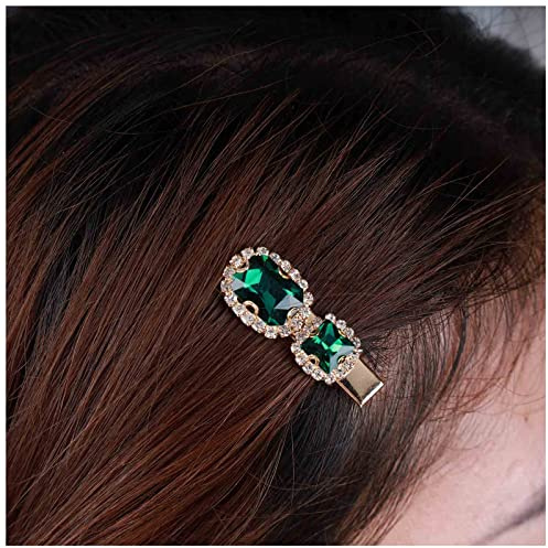Cimenexe Böhmische Smaragd Haarspange Grün Kristall Haarnadeln Clips Grün Cz Gepflastert Haarspange Quadrat Smaragd Kristall Kopfschmuck Haarschmuck Für Frauen Und Mädchen Geschenke