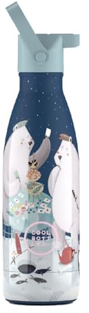 Botella Térmica Niños - 350 ml - Polar Bear - Botella de Agua de Acero Inoxidable - Bebidas Fías 36 Horas y Calientes 18 Horas - Acabado con Pintura en Relieve - Sin BPA - Cool Bottles