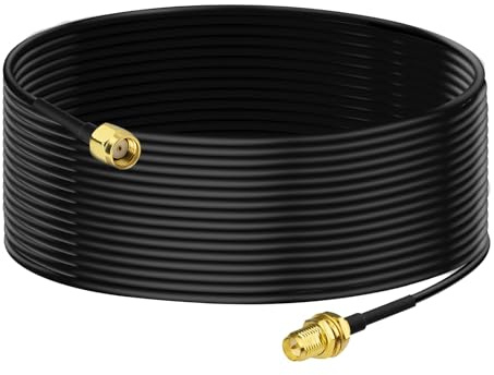 BINGFU WLAN-Antennen Verlängerungskabel RP-SMA-Stecker auf RP-SMA-Buchse RG174-Koaxialkabel für WLAN-Router, Sicherheitskamera, kabelloser Mini-PCI-Express-PCIE-Netzwerkkartenadapter, 10m