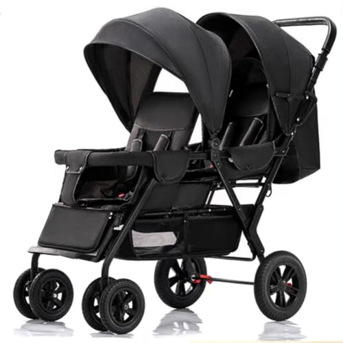 Standardkinderwagen Kinderwagen Zwillinge Kinderwagen Reisekinderwagen 2-in-1-Kinderwagen Kleinkinder von 0 bis 3 Jahren Zusammenklappbarer, kompakter, leichter, wendbarer Kinderwagen