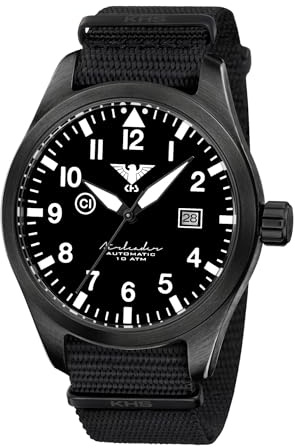 KHS Airleader Black Steel Automatic KHS.AIRBSABLA.NB mit Natoband Schwarz