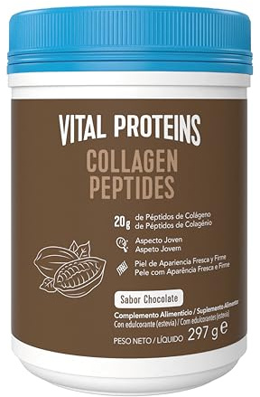 Vital Proteins Péptidos de Colágeno en Polvo, Sabor Cacao, 20 g, 297g | Complemento alimenticio, colágeno hidrolizado (Tipo I, III), sin gluten