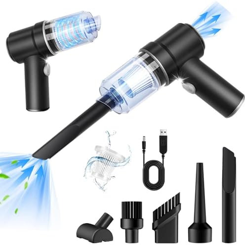 Aspirabriciole Senza Fili,3 in 1 9000PA Aspirapolvere Portatile Mini ,USB Auto Aspirapolvere Alta Potenza Aspirazione, con Filtraggio HEPA,Pulizia per Capelli, Auto, Casa, Ufficio, Cucina -Nero